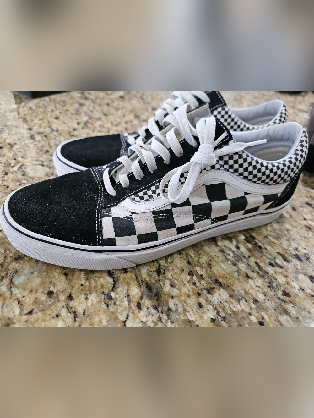 Vans Black & White Checkerboard Old Skool Sneakers - Picture 3 of 7
